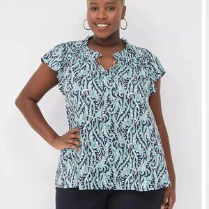 Lane Bryant Paisley blouse brand new with tags size 18/20 flutter sleeves plus